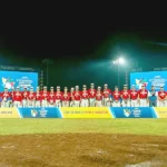Selección dominicana sub-15 con las medallas de plata en la premiación