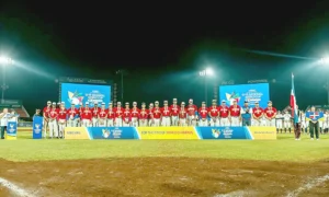 Selección dominicana sub-15 con las medallas de plata en la premiación